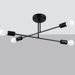Lustre en acier 4 lampes 60x43x27cm Sollux