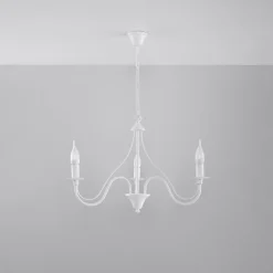 Lustre en acier 3 lampes 60x60x80cm Sollux