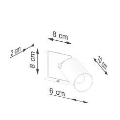 Lustre en acier 1 lampes 8x8x18.5cm Sollux