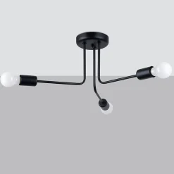 Lustre en acier 3 lampes 48x48x24.5cm Sollux