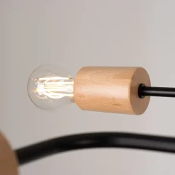 Lustre en acier/bois 8 ampoules 3000K - 100x60x16.5cm Sollux