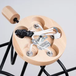 Lustre en acier/bois 5 ampoules 4000K - 15x61x26cm Sollux