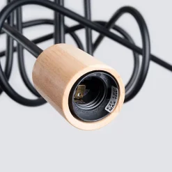 Lustre en acier/bois 5 ampoules 4000K - 15x61x26cm Sollux