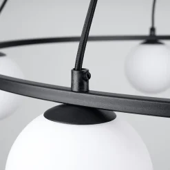 Lustre en acier/verre 5 ampoules 3000K - 80x80x98cm Sollux