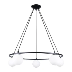 Lustre en acier/verre 5 ampoules 3000K - 80x80x98cm Sollux