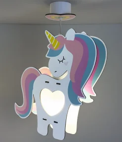 Lustre et lampe suspendue enfant Licorne