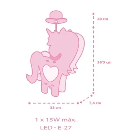 Lustre et lampe suspendue enfant Licorne