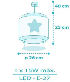 Lustre et lampe suspension enfant Baby Dreams Etoile bleu