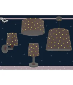 Lustre et lampe suspension Star Light Lumière Étoilée rose