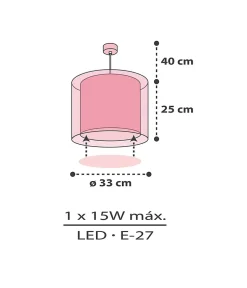 Lustre et lampe suspension enfant Clouds Nuages rose