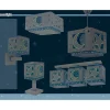 Lustre et lampe suspension enfant Moonlight lune et étoiles bleu