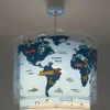 Lustre et lampe suspension pour enfants Kids World Carte du Monde