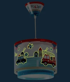 Lustre et lampe suspension enfant Police et Pompiers