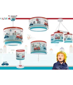 Lustre et lampe suspension enfant Police et Pompiers