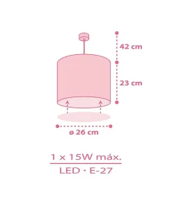 Lustre et lampe suspension enfant Sweet Dreams coeurs rose