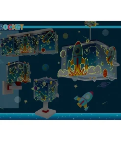 Lustre et lampe suspension enfant Rocket Fusée