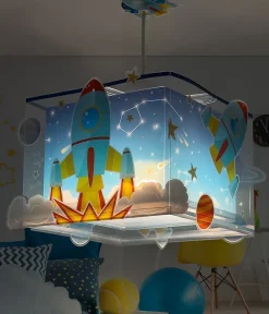 Lustre et lampe suspension enfant Rocket Fusée