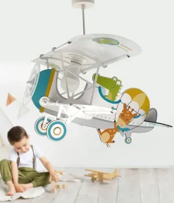 Lustre et lampe suspension enfant avion Petit Crocodile