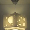 Lustre et lampe suspension enfant Moonlight lune et étoiles gris
