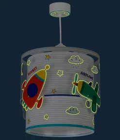 Lustre et lampe suspension enfant Baby Travel avions et voitures