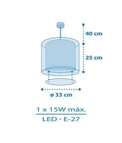 Lustre et lampe suspension pour enfants Baby Teddy Bleu Ours