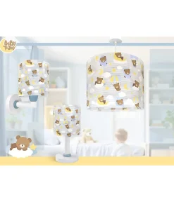Lustre et lampe suspension pour enfants Baby Teddy Bleu Ours