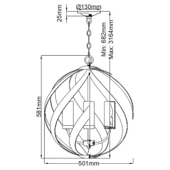 Lustre extérieur Blacksmith 4 lumières