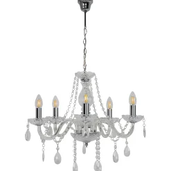 Lustre Gacruz 5 ampoules E14 IP20 argent