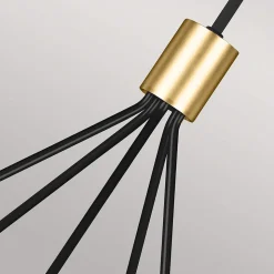 Lustre Joan 5 lumières - Noir minuit et Laiton bruni