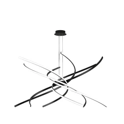 Lustre LED moderne Tornado 88W 5 950 lm Noir - Lumière blanche naturelle - Suspension