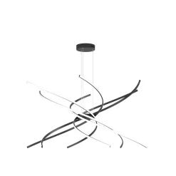 Lustre LED moderne Tornado 88W 5 950 lm Noir - Lumière blanche naturelle - Suspension