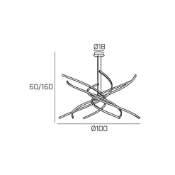 Lustre LED moderne Tornado 88W 5 950 lm Noir - Lumière blanche naturelle - Suspension