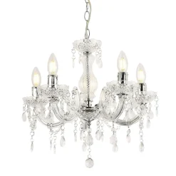 Lustre élégant 5 X E14 Blanc Diamètre 35 Cm lux.pro