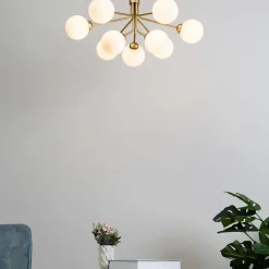 Lustre élégant doré à 9 boules - Audrey