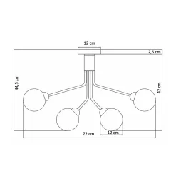 Lustre élégant doré à 9 boules - Audrey