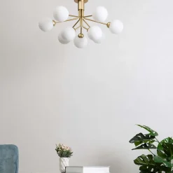 Lustre élégant doré à 9 boules - Audrey