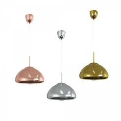 Lustre Suspendu au Plafond au Design cran Semi-sphérique Rose avec Finitions Hautement Réfléchissantes E27 G45