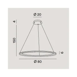 Lustre suspendu EDGE LED 86W Blanc mat Perenz