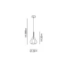 Lustre suspension LED Lila en métal et verre borosilicate fumé 3481-40-126 Fabas Luce