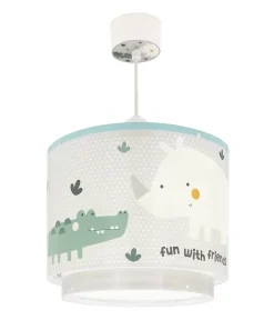 Lustre Suspension Pour Enfant Rhino & Croco Rhinocéros et Crocodile