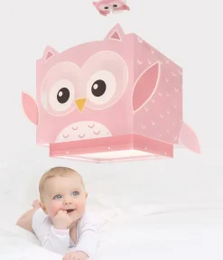 Lustre Suspension Pour Enfant Little Pink Owl Petite Chouette Rose