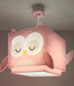 Lustre Suspension Pour Enfant Little Pink Owl Petite Chouette Rose