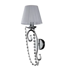 Magda Applique murale 1 lumière en fer chromé avec abat-jour .13 P.15 BL146-AP1-CR-PAR
