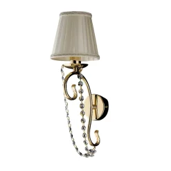 Magda Applique murale 1 lumière en fer doré avec abat-jour .13 P.15 BL146-AP1-OR-PAR