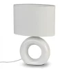 Mathias - Lampe à poser DONUT en céramique Blanc, compatible culot E14, 40W - LAPDONUTB