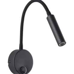 MAX applique murale avec interrupteur LED 4W / 330lm / 4000K - aluminium/plastique - noir - ampoules incluses