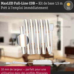 MaxLED 1000 Strip LED Kit de base COB 1,5m Blanc chaud 1,5m 18W 1080lm/m 528 LEDs/m 2700K 40VA