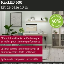 MaxLED 500 Strip LED Kit de base 10m blanc neutre 28W 550lm/m 4000K 40VA