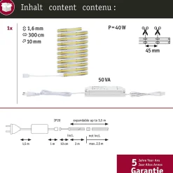 MaxLED 1000 Strip LED Kit de base COB 3m Blanc lumière du jour 36W 1280lm/m 6500K 50VA