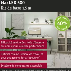 MaxLED 500 Strip LED Kit de base 1,5m blanc neutre 5,5W 550lm/m 4000K 20VA